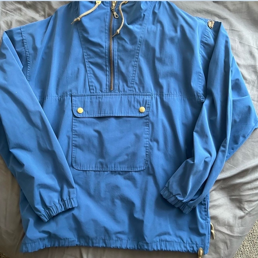 Blue Pullover Jacket with Front Pocket